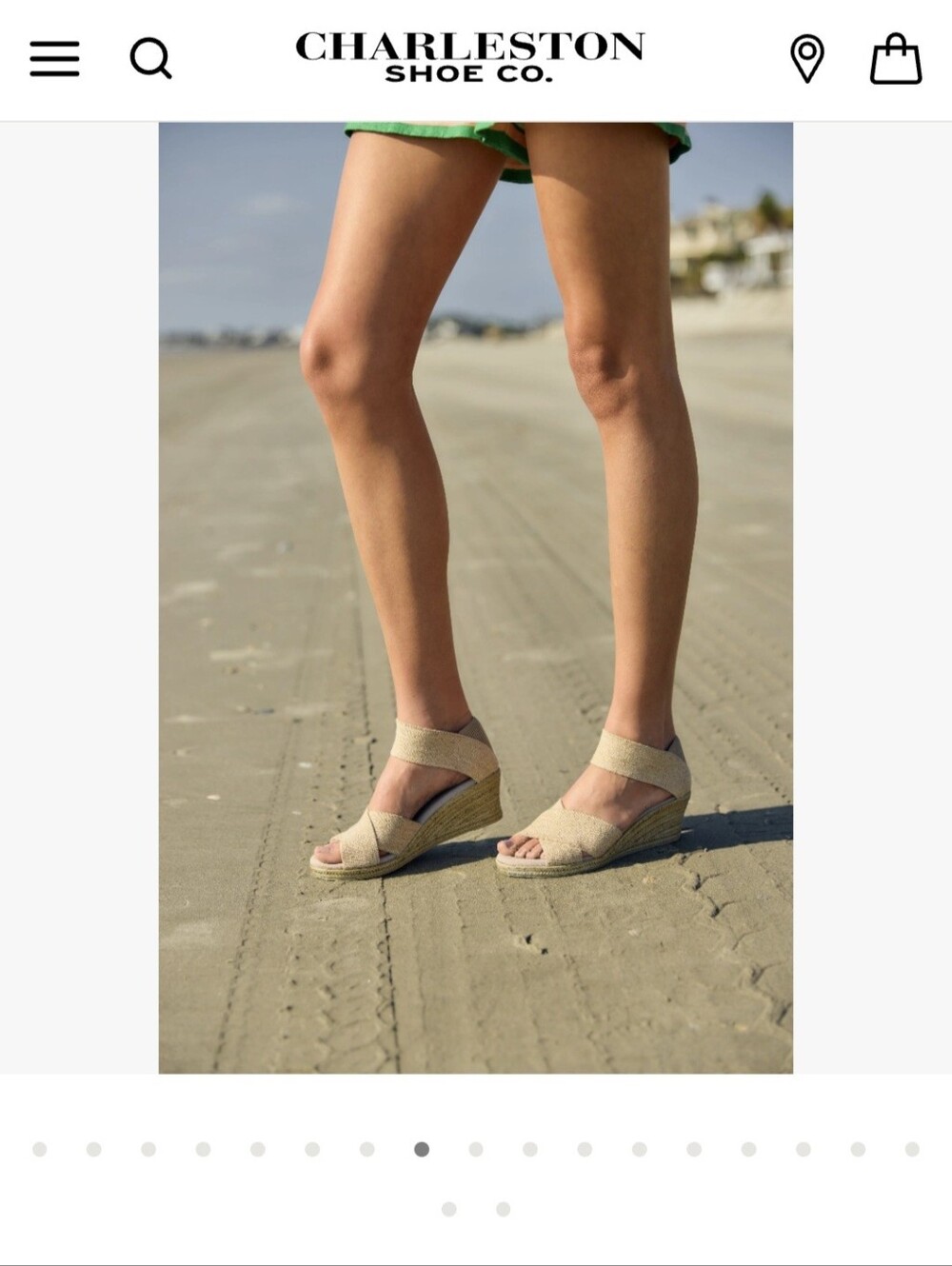 Charleston Shoe Co. Cannon Espadrille Wedge Sandals Linen - 10